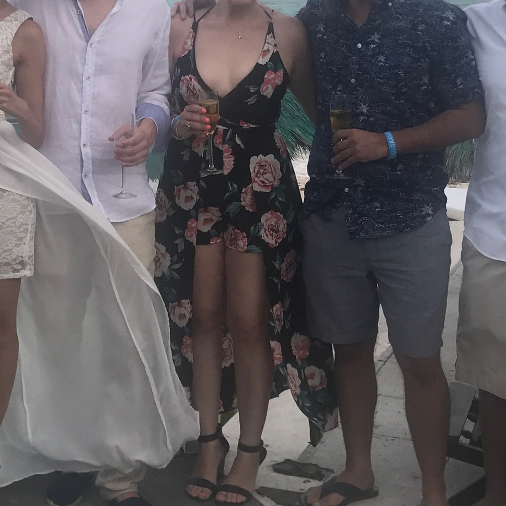 Shorts/ long skirt romper floral medium